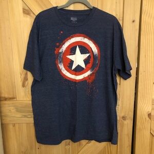 Marvel Navy Blue Captain America Shield T-Shirt Size XL